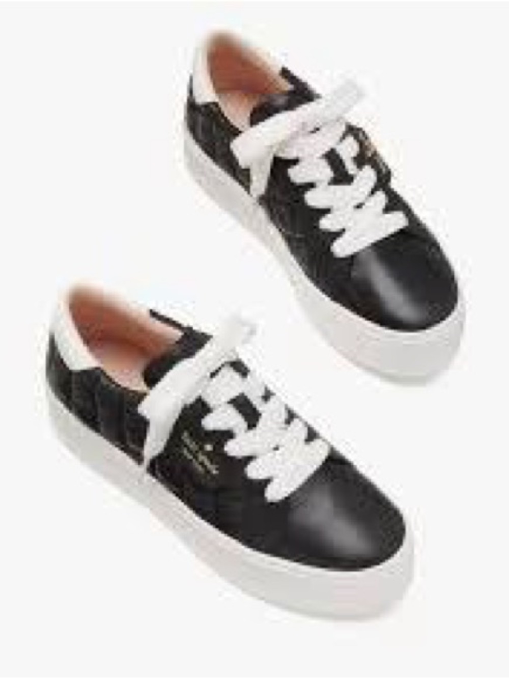 Kate Spade Selina Quilted Leather Sneaker in Black Sz 6